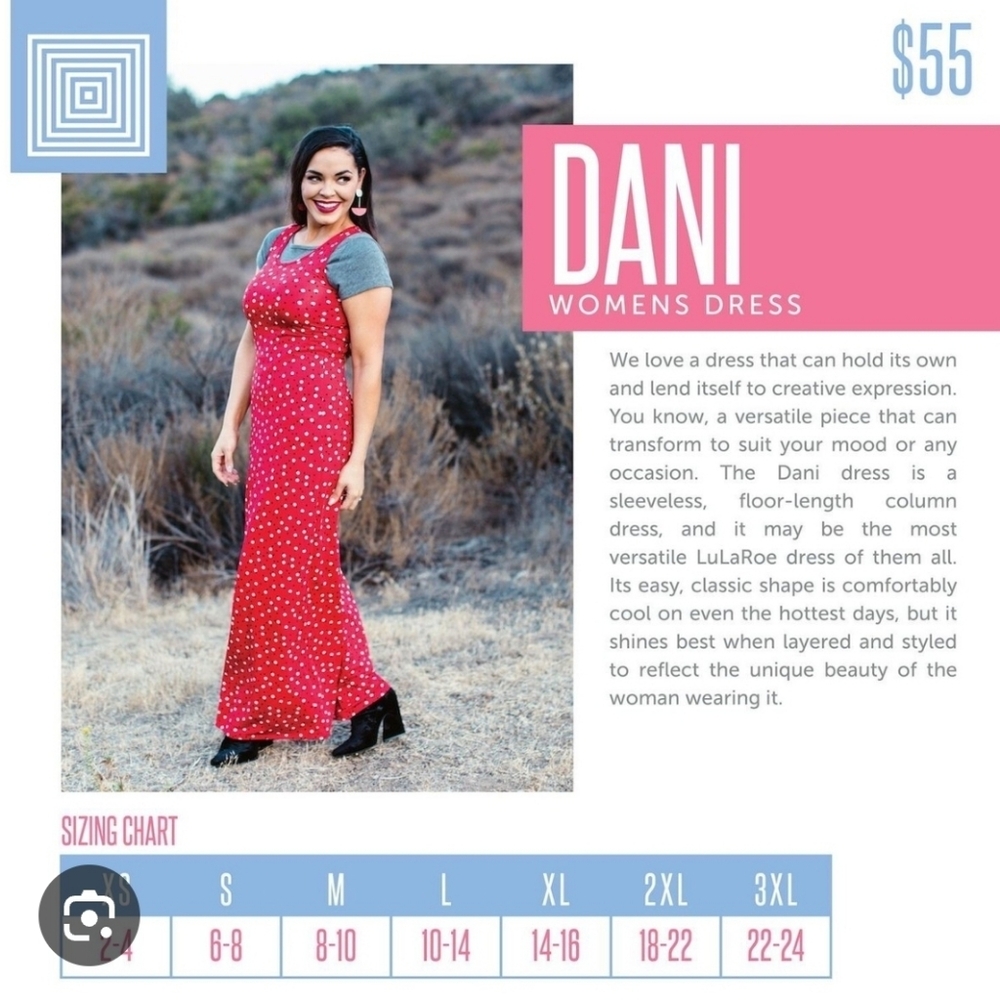 LuLaRoe Dani Dress Size Medium. Gorgeous Burnt Orange Flowers!